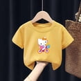 thumbnail image 5 of Hello Kitty-ropa para niños, novedad de verano, estilo de algodón, camiseta informal de manga corta para niña, Top Multicolor de dibujos animados para bebé, 5 of 5
