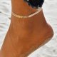 thumbnail image 2 of Chapado en oro en capas corazón tobillera capas de cuentas Boho tobillo pulsera minimalista delicado verano playa pie de joyería para las mujeres, 2 of 5
