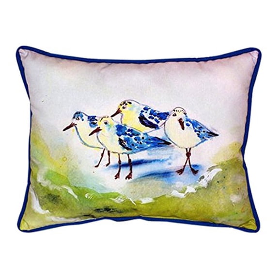 Betsy Drake ZP956 Green Sanderlings Indoor & Outdoor Throw Pillow- 20 x 24 in.