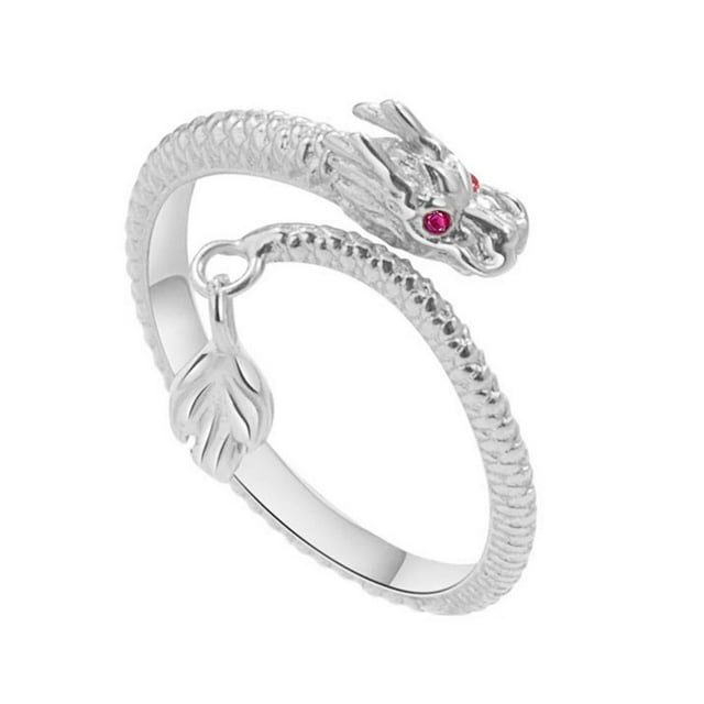 YSABOXY Dragon's Tail Qiankun Lucky Adjustable Wrap Dragon Dragon Rings, Wrap Tail