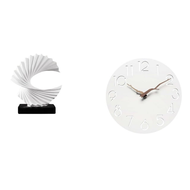 Escultura de ola, estatua abstracta moderna, reloj de pared, adorno de resina, centro de mesa artesanal, tablero de fibra de densidad media, adecuado
