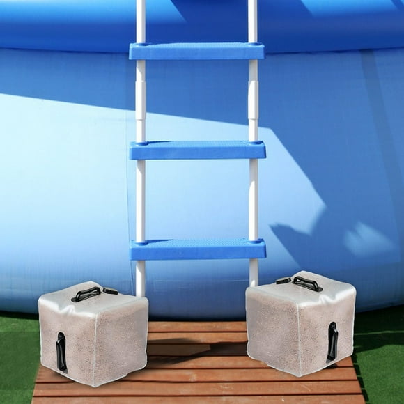 Swimming Pool Ladder Weight Bag | Universal Fillable Sand Bag | PE Food Grade Plastic | Above Ground Pool Entry Stabilizer | 20kg Load Capacity | 1 Pack | 11.4x11.4x10.6in | White | Step Securing