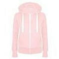 thumbnail image 4 of Women Hoodies with Zipper Clearance Full-Zip Hooded Sweatshirts Comfy Loose Long Sleeve Hoodies Jacket Lightweight Zip up Hoodies Sweatshirts Fall Winter Warm Sweater Coat Pink 5XL, 4 of 4