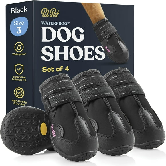 Chaussures Imperméables pour Chiens - Chaussures Élégantes pour Chiens - Bottes pour Chiens avec Fond en Caoutchouc Antidérapant Protège la Patte des Trottoirs Chauds Ou Froids, Chaussons pour Chiens avec Sangles Réfléchissantes pour la Sécurité des Chiens, Chaussures pour Chiots.