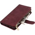 thumbnail image 4 of Google Pixel 6 Phone Case Wallet for Women Men with Crossbody Strap Lanyard,Google Pixel 6 Wallet Case with Card Holer,Zipper Pocket PU Leather Phone Case for Pixel 6, 6.4 Inch, Burgundy, 4 of 18