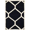 thumbnail image 2 of Safavieh Cambridge Collection CAM144E Handmade Moroccan Geometric Black and Ivory Premium Wool Area Rug (2' x 3'), 2 of 4