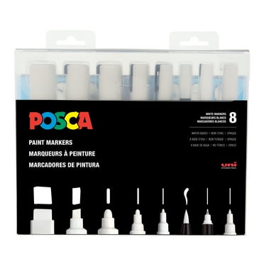 POSCA 8-Piece Paint Marker Set, White