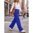 thumbnail image 4 of Airmenty Wide Leg Pants for Women High Waisted Stretchy Work Dress Pants Business Casual Palazzo Pants Dressy Slacks Trousers with Pockets S-2XL, 4 of 7