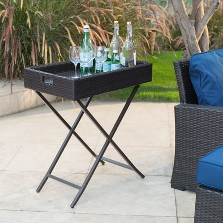 Coral Coast Berea Outdoor Wicker Butler Tray Table