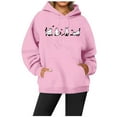 thumbnail image 2 of WEAIXIMIUNG Chandails en Molleton d'Automne pour Femmes Plus Sweat à Capuche Décontracté à Col Rond avec Poche Imprimée, 2 of 3