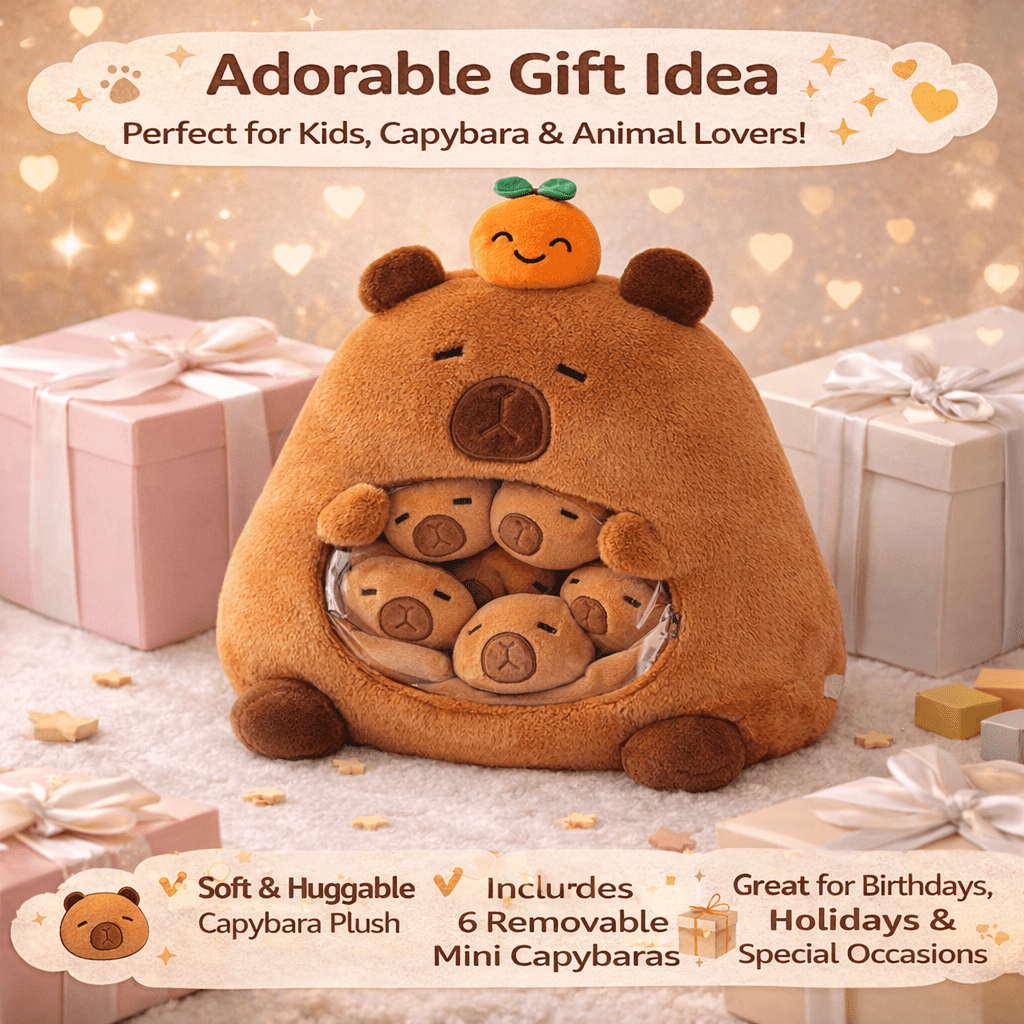 Capybara Plush Toy Pillow Cute Stuffed Animal Snack Storage Plush