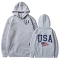 thumbnail image 2 of HAYIMI Women USA Print Sweatshirt Oversized Hoodie Loose Long Sleeve Pullover with Drawstring Pocket Vintage Graphic Hooded Tops for Fall Winter Daily Walking, 2 of 4