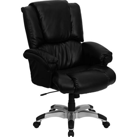 Flash Furniture Over Stuffed Leather Executive Office Chair With Flash Furniture Over Stuffed Leather Executive Office Chair With Arms Black