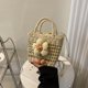 thumbnail image 3 of Bolso tipo cubo portátil a la moda para nueva mujer, bolso de paja con nicho de ocio simple de estilo occidental, 3 of 5