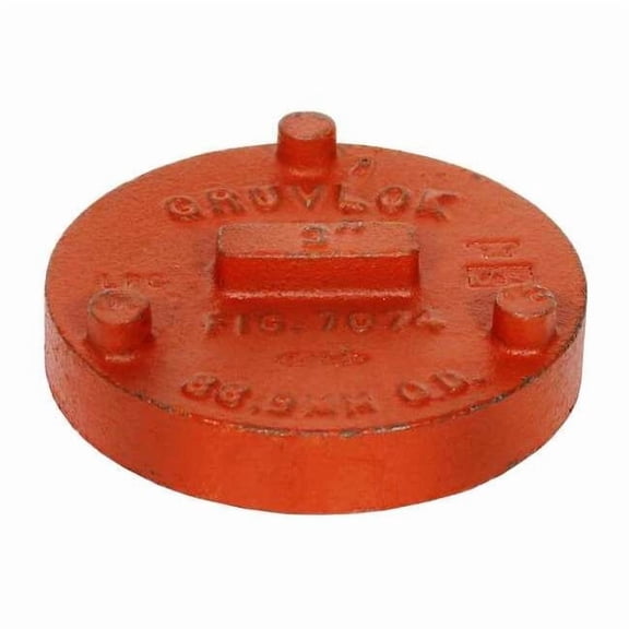 Gruvlok End Cap, Ductile Iron, 4 in, Grooved 0390132041