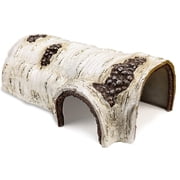 LQQBOX Reptile Hides and Caves Birch Tree Bark Trunk Habitats Decor Aquarium Decoration Wood for Lizard Geckos Snake Spiders Frogs Turtle（1 Pcs）