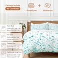 thumbnail image 6 of 3 Piece Turquoise Polka Dot Duvet Cover Set Full Size,Microfiber Comforter/Quilt Cover with Corner Ties and 2 Pillowcases,Modern Art Abstract Watercolor Dot All Season Bedding with Zipper Closure, 6 of 8
