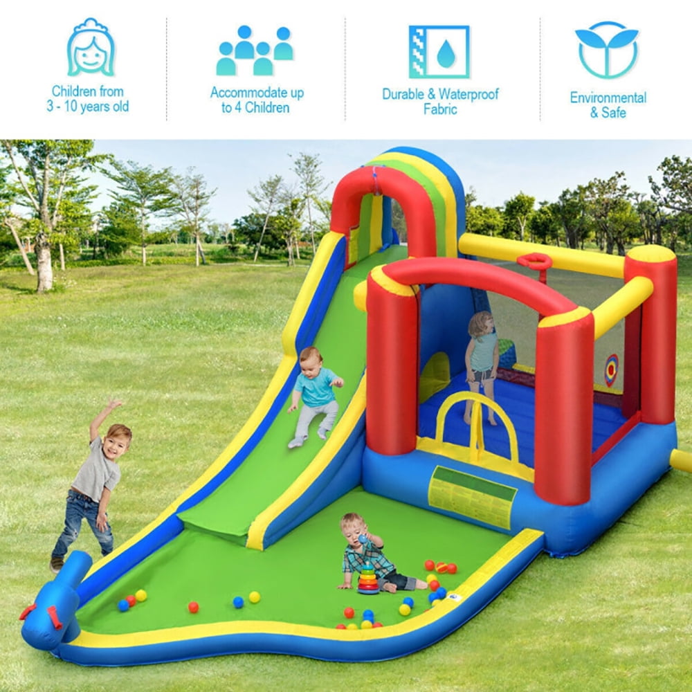 Aimee Lii Inflatable Kid Bounce House Castle with Blower, Playhouse for Kids Outdoor