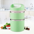 thumbnail image 4 of Lunch Box de Acero Inoxidable de 1080ml con Doble Nivel en Color Verde Frutal, Ideal para Comidas Calientes o Frías, Práctica y Estilosa., 4 of 6