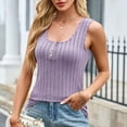 thumbnail image 4 of Umfun Summer Womens Tank Tops V Neck Casual Flowy Sleeveless Shirts for Women Bottoming Slim Short Tops Purple A XXL, 4 of 9