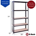 thumbnail image 3 of Garage Shelving Units - 71" H x 35" L x 12" W - Heavy Duty Racking - Shelves for Storage, 3 of 8