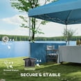 thumbnail image 3 of Patio Gazebos, 10x 10 ft party tent Pop Up Canopy Tent with 2 Half Sidewalls with Wheeled Carry Bag, Blue, Blue Backyard Gazebos,Metal,Oxfabric Large Gazebos, 3 of 7