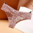 thumbnail image 2 of Gubotare Women Panties Thong Women's Mesh Bow Embroidered Lace Transparent String Underwear Back Bandage Hollow Out Panties String Briefs,Pink L, 2 of 5
