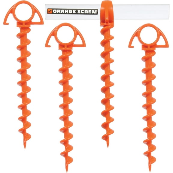 Ultimate Ground Anchors: Heavy Duty Screw-in Tent Stakes for High Wind, Sand, Canopies, and Camping - Made in USA, 100% Recycled, Included T-Grip Tool - (Small, 4 Pack)