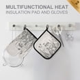thumbnail image 3 of SKYSONIC Floral Border Herbs Oven Mitts and Pot Holders Kitchen Oven Glove BBQ Gloves for Cooking/Kitchen/Baking, Pack of 2, 3 of 3