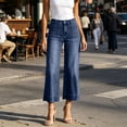 thumbnail image 7 of Zormilly Straight Leg Jeans for Women High Waisted Stretchy Wide Leg Denim Pants with Pockets Casual Cropped Jeans, S-2XL, 7 of 7