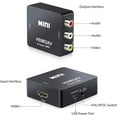 thumbnail image 2 of HDMI to RCA Adapter, HDMI to AV CVBS Composite Video Audio Converter for PS4 Xbox Nintendo Laptop Chromecast DVD Camera to Old TV Monitor, 2 of 4