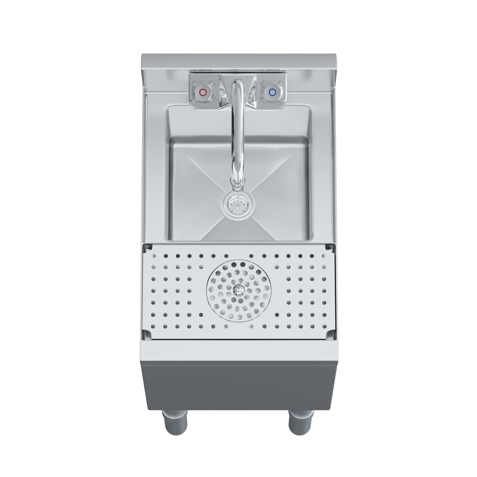 AmGood Underbar Mixology Station 18.5 in. x 12 in. Stainless Steel Bar Sink with Glass Rinser, Faucet, and 3 in. Backsplash