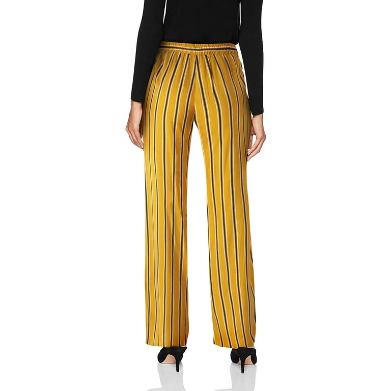 Fashion Mustard Striped Pants Ma Croix Womens Fashion Palazzo