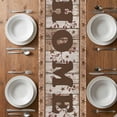 thumbnail image 4 of Table Runner 90 Inches Long for Kitchen Dining, Vintage Farmhouse Dresser Scarf Farmhouse, Dining Table Decorations for Wedding/Parties, Retro Home Text Country Star Wooden 13 x 90 In, 4 of 8