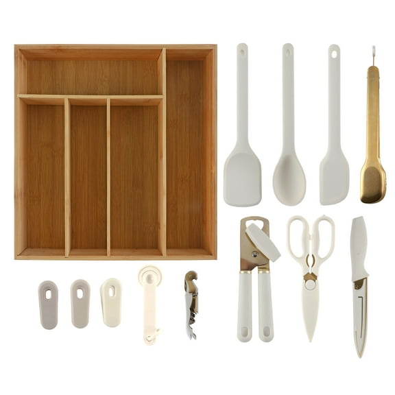 Cook with Color 19 Piece Utensil Set with storage tray