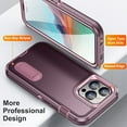 thumbnail image 3 of JTCASES Compatible with iPhone 15 Pro Max Case Heavy Duty Protective Rugged Phone Case, Full Body Anti-dust Shockproof Drop Proof Armor Durable Cover Case for iPhone 15 Pro Max 6.7 inch, Purple/Pink, 3 of 9