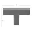 thumbnail image 4 of GlideRite 2 in. Solid Square Cabinet T-Knob, Graphite Gray - 21683-T-GPH, 25 Pack, 4 of 4
