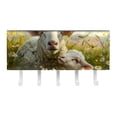 thumbnail image 2 of PhooArto Key Holder for Wall Decorative with 5 Key Hooks, Farm Sheep Daisy Flowers Holders Wall Mount Organizer with Mail Key Rack, Self Adhesive, 2 of 7
