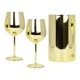thumbnail image 2 of Cubo de hielo con aislamiento de doble pared, Cubo de champán con copas de vino con tallo, contenedor de cubitos de hielo para Camping, fiesta, Oro, 2 of 10