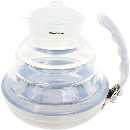 Freshware Collapsible Silicone Stainless Steel Water Kettle/Tea Pot for Outdoor Camping and Hiking, PT-100