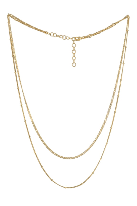 Fine Jw Ss/18kgp Bfj 2strand Curb Neck 16``+2``