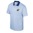 thumbnail image 2 of Men's Colosseum White/Royal Kansas Jayhawks Print Stripe Polo, 2 of 3