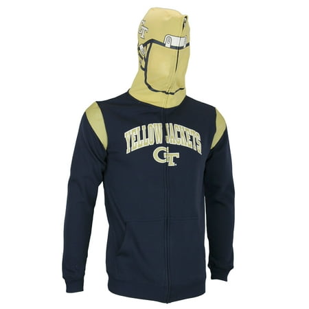 NCAA Youth Georgia Tech Yellow Jackets Full Zip Helmet Masked Hoodie, Navy