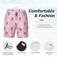 thumbnail image 3 of Haiem Floral Strawberr Mens Swim Trunks with Compression Liner 2 in 1 Swimming Shorts Stretch Swimwear Quick Dry,Board Shorts-Small, 3 of 9