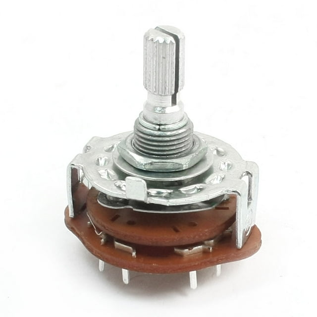 Selector rotativo de canal de 2 polos y 5 posiciones con eje de 6 mm