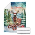 thumbnail image 2 of Merry Christmas Santa Reindeer Antlers Belgian Malinois Sleigh Xmas Winter Holiday Cozy Fleece Blanket Sheepdog Dog Lover Gifts Warm Soft Throw Blanket - 00023, 2 of 5