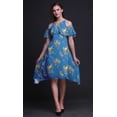 thumbnail image 3 of Bimba Bird Print Cold Shoulder Women Swing Tunic Flutter Sleeve Midi Dress-Small, 3 of 6