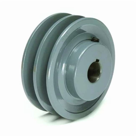 1-1/8 in Fixed Bore 2 Groove V-Belt Pulley 4.95 in OD