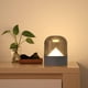 thumbnail image 2 of Lámpara LED moderna con carga USB, luz para dormir y mesa ajustable. gris ahumado, 2 of 6