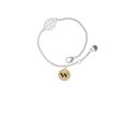 thumbnail image 2 of Delight Jewelry Goldtone Disc 1/2'' Initial - w - - Silvertone Leaf Delicate Bracelet, 6.25+1.75", 2 of 4